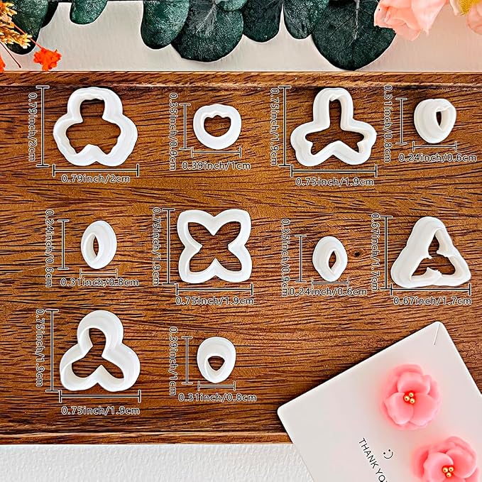Xaekicr A2-3-1-Handmade Jewelry Pendant Crafting Kit,Flower Plastic Molds Set, DIY Polymer Clay Printing Tools