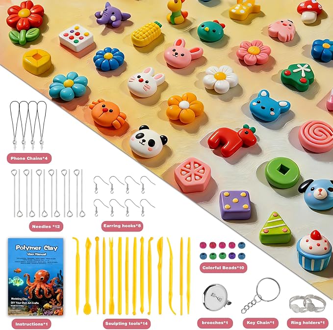 Ixiaoyoo 60 Colors Polymer Clay, Oven Bake DIY Modeling Clay for Kids | Easy to Shape, Non-Sticky, Model Clay Toys with Sculpting Tools, Art Supply for School Project, Home Decor, Gift for Artists