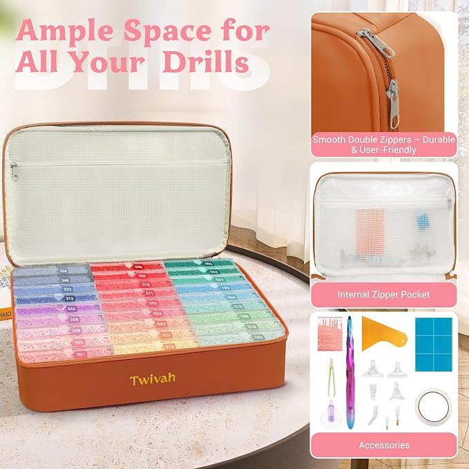 twivah 27PC Diamond Art Storage Containers, Diamond Painting Trays with Lid