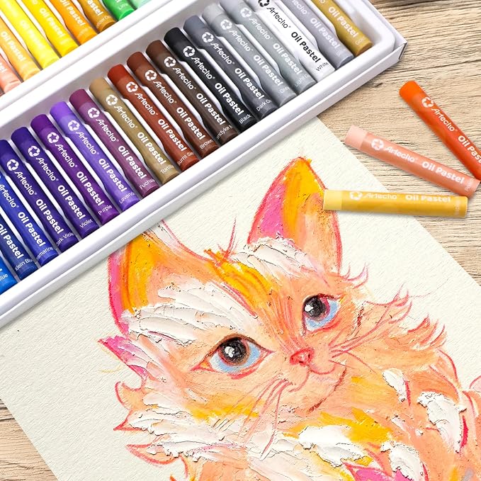 Artecho Oil Pastels Set of 120 PCS (8 x 60 mm) | Soft Oil Pastels for Art Painting, Drawing, Blending, Art Supplies for Artists, Beginners, Students, Teachers