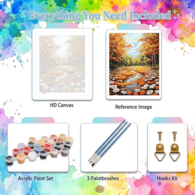 Landscape Paint by Numbers Kit for Adults 16x20 inch (without Frame)