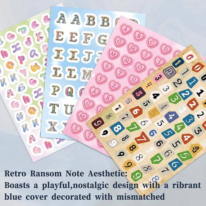 Letter Stickers Book, 40 Sheets for Scrapbooking and Journaling | 3000+ alphabet and number stickers across 40 sheets, mixed styles for scrapbooks, journals, planners and DIY crafts