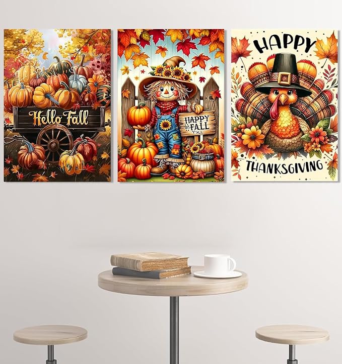 Diamond Art Kits for Adults,3 Pack fall Diamond Painting Kits 12x16inch