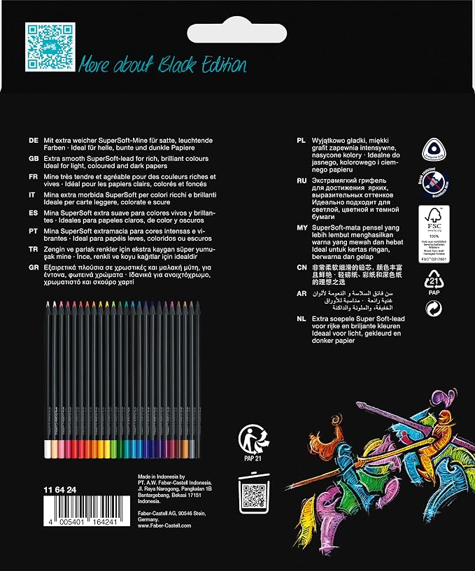 Faber-Castell Black Edition Colored Pencils, 1 Count (Pack of 24)