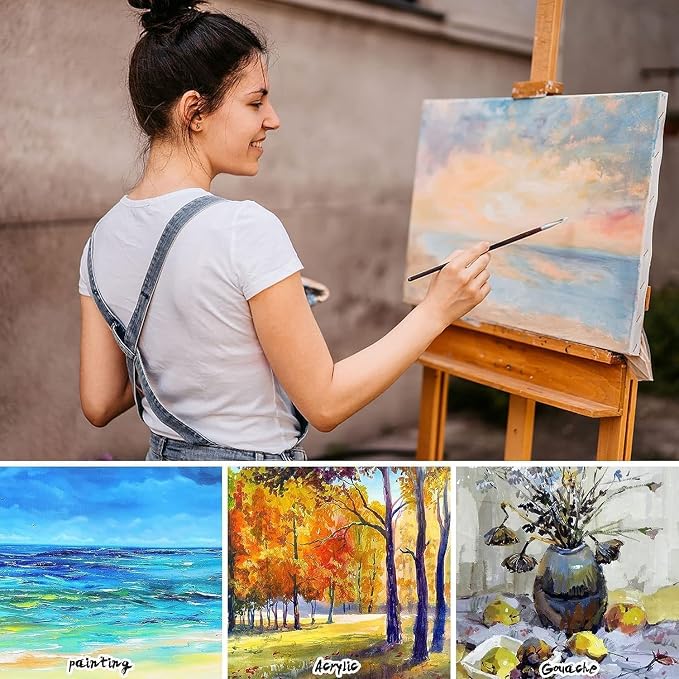 Canvases for Painting, 40x30, 30x20,20x15, 8 Set Canvas with Palette & Tape
