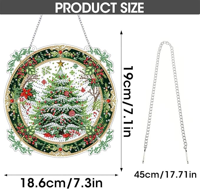 SKRYUIE Christmas Hanging Pearl Diamond Art Kits for Adults Suncatcher A25