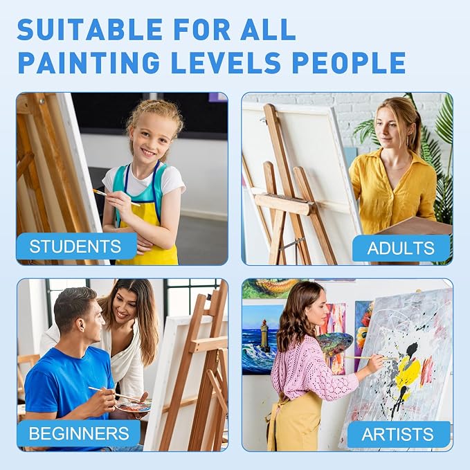 FUMILE Canvas for Painting 30x40, 4 Pack Large Stretched Canvas for Painting-5/8 in Profile Primed White Blank Painting Canvas Value Pack for Oil & Acrylic Paint