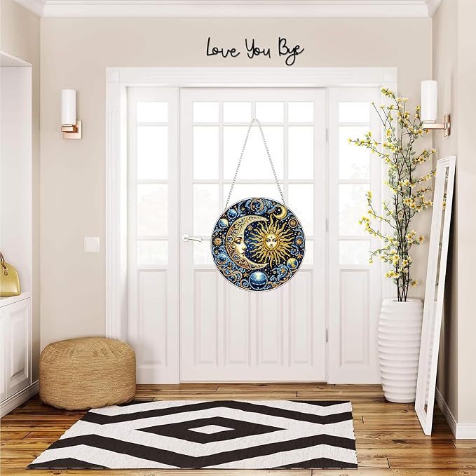 RYMILIE Hanging Diamond Art Kits for Adults Sun and Moon 8x8inch