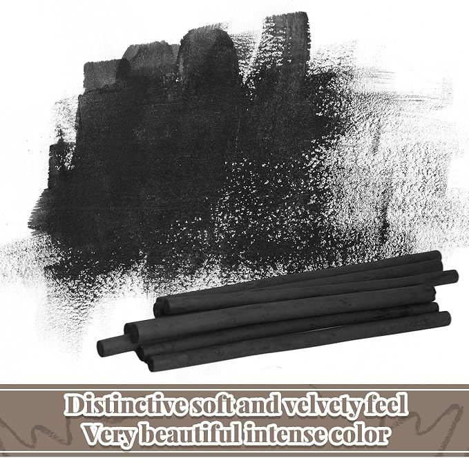 Gueevin 100 Pcs Soft Willow Charcoal Sticks Drawing,2-4mm,4-5mm,5-7mm,7-9mm | For Artists Beginners Students, Vine Charcoal Bulk for Sketching Shading Fine Art, Assorted Sizes, Back to School Gifts