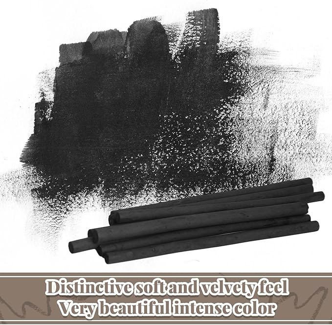 Gueevin 100 Pcs Soft Willow Charcoal Sticks Drawing,5-7mm | For Artists Beginners Students, Vine Charcoal Bulk for Sketching Shading Fine Art, Assorted Sizes, Back to School Gifts