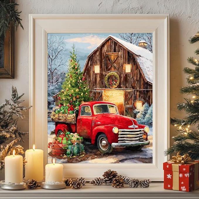 Reivworl Christmas Paint by Numbers Kit for Adults Beginner 16×20 inch