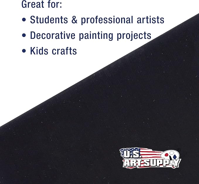 U.S. Art Supply 6 X 6 Inch Black Art Canvas Board Panels 6 Pack - 8 Ounce