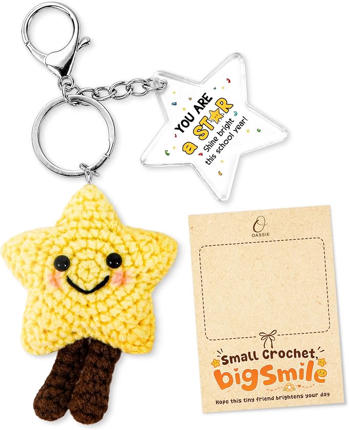 OASSIE Back to School Gifts for Students - Positive Crochet Keychain
