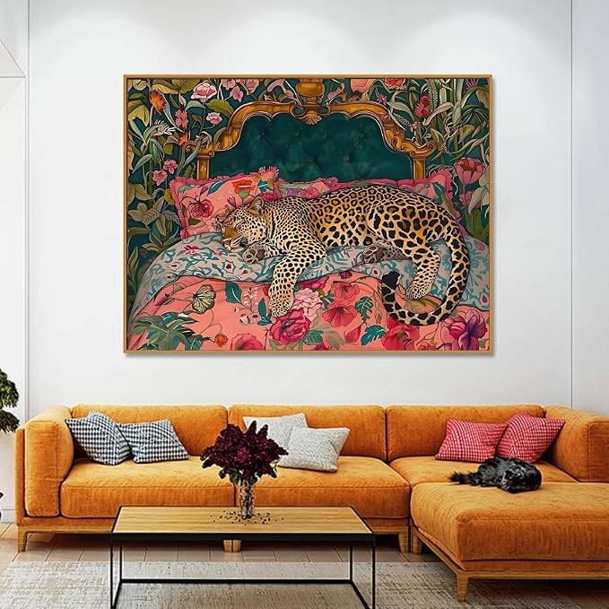 Cheetah Diamond Art Kits for Adults, Diamond Painting for Beginner 5D DIY