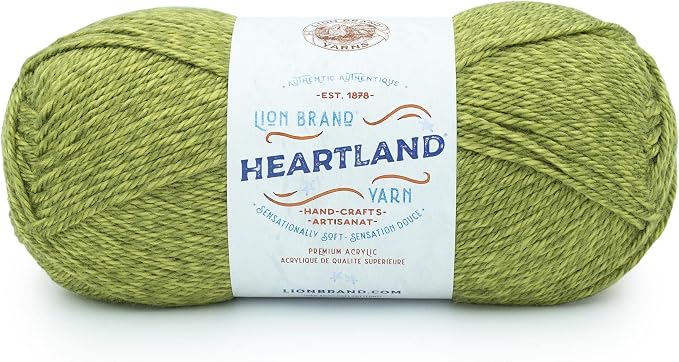 Lion Brand Yarn Heartland Yarn, Worsted-Weight Yarn for Knitting, Crocheting, and Crafting, 1 Pack, Haleakala