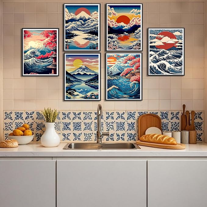 Leatrice 6 Pcs Sunrise Diamond Painting Kits for Adults 5D Diamond Art Kits