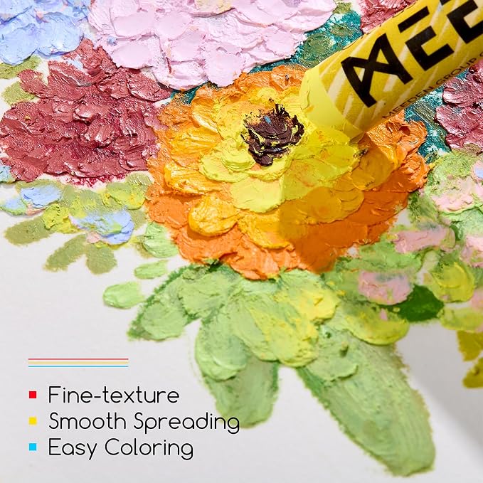 MEEDEN Soft Oil Pastels Set: 144 Vibrant Colors Oil Pastels for Artists