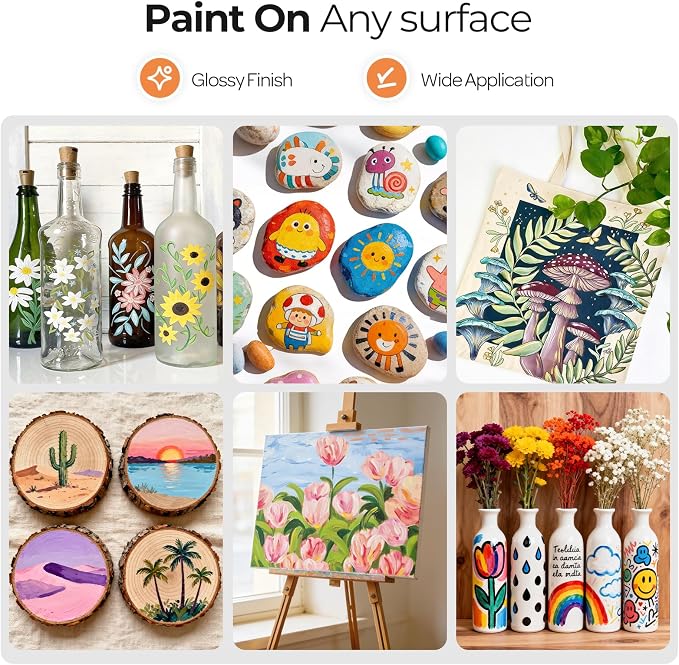 Nicpro Acrylic Paint, 36 Colors Acrylic Paint Set with Brushes & Palette | 2oz/60ml Bottles, Non-Toxic Rich Pigments Art Supplies Kit, Painting on Canvas Rocks Ceramic Wood for Beginners, Artists