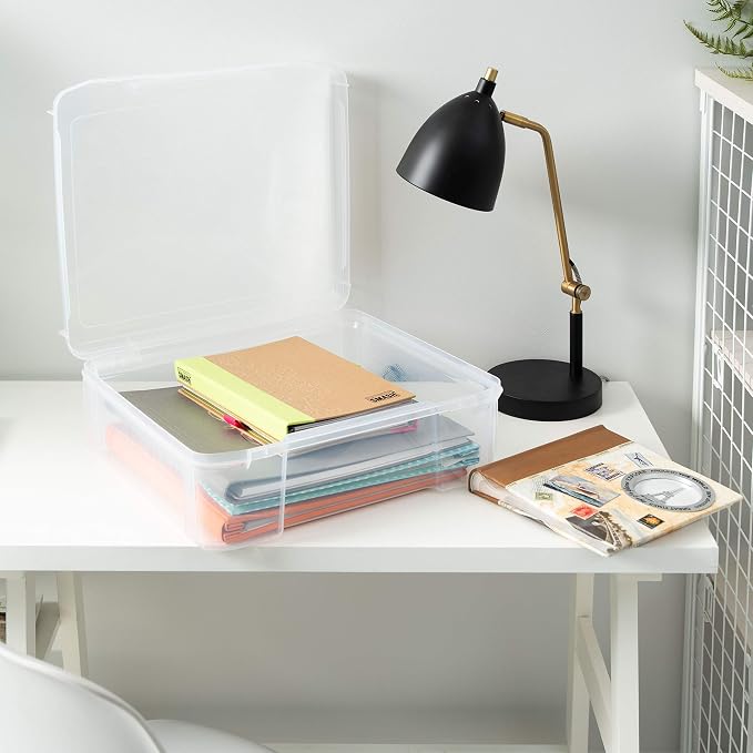 IRIS USA Scrapbook Case |Made in USA| Fits 12"x12" - Thick (1-Pack) - Clear