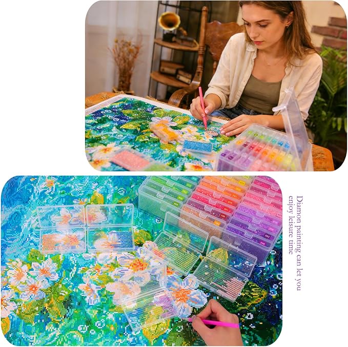 QTFOUND Diamond Art Painting Storage 2pack 54pcs Storage Trays Organizer