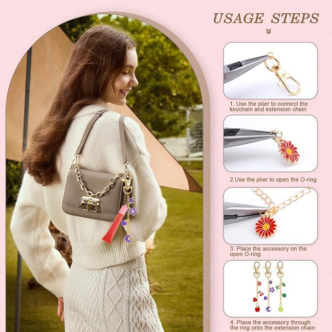Pengxiaomei 401 Pcs Charms Jewelry Keychain Making Kits for Women