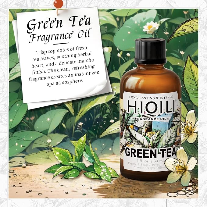HIQILI Green Tea Fragrance Oil, Refreshing Scents for Laundry - 1 Fl Oz