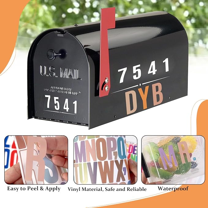 Letter Stickers 30 Sheets 1500 PCS Large Alphabet Sticker 2 Inch Vinyl Self Adhesive Stick on Stickers for Water Bottles Cup Mailbox Number Address Craft Scrapbooking Bulletin Board Decor (5 Colors)