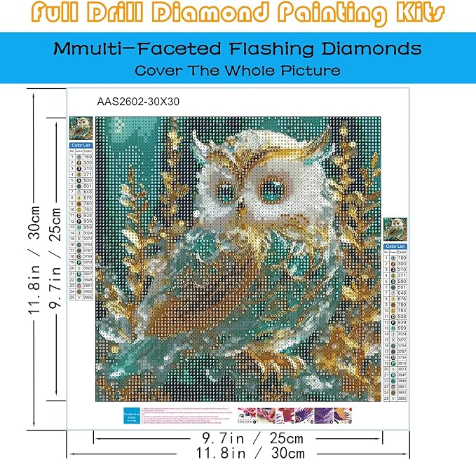 Owl 5D Diamond Painting Kits for Adults, Bird Diamond Art Kits for Adults