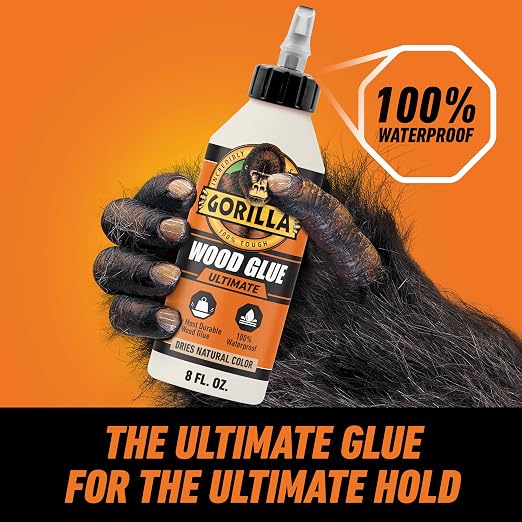 Gorilla Ultimate Waterproof Wood Glue, Natural Color, 8 oz