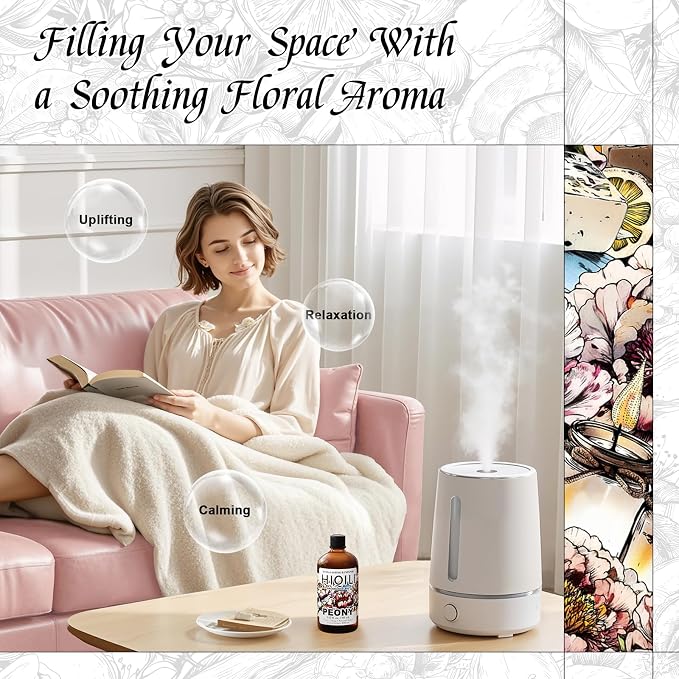 HIQILI Peony Fragrance Oil for Diffuser, Candle & Soap Making - 5.07 Fl Oz