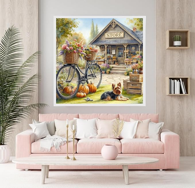 Accompany Wind Store Diamond Art Kits for Adults, 5D Diamond Painting Kits for Beginners,DIY Round Full Drill Diamonds Gem Art Crafts for Home Wall Decor Gifts 14x14 Inch
