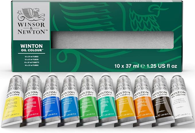 Winsor & Newton Winton Oil Color Paint, Starter Set, 10 x 37ml Tubes, 1.25 Fl Oz (Pack of 10)