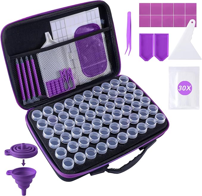LYMUSUMI Diamond Art Storage Containers 60 Slots Diamond Painting Tool