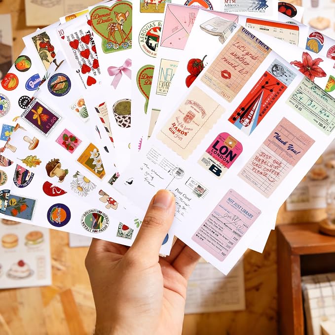 Tmtains 1260+Pcs 2026 New Girlhood Sticker Book Korean Sticker Book for Women Cute Sticker Books Aesthetic Portable Stickerbook for DIY Junk Journaling Scrapbooking Creative Birthday Gifts