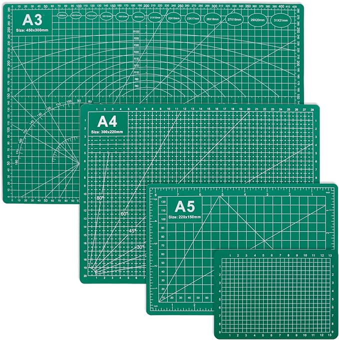 4Pcs 5-Layer Double Sided Cutting Mat Anti-Slip Rotary Cutting Board