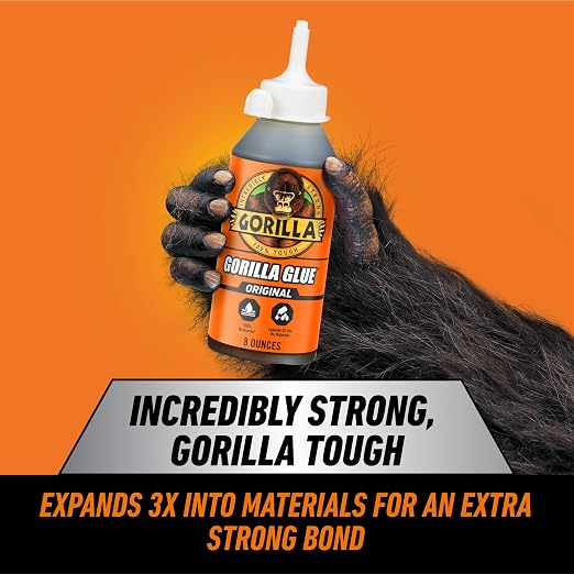 Gorilla Original Glue, Waterproof Polyurethane, Brown, 8 oz