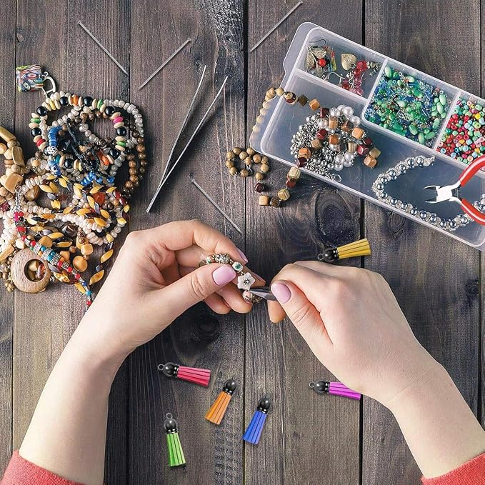 SIQUK 160 Pcs Keychain Tassels Leather Tassel Bulk for DIY Keychain Craft