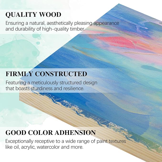 Aodaer 8 Pack Wood Panels 5 x 7 Inch Wooden Panels Canvas Unfinished Craft Wood Boards Panels for Art Crafts Acrylic and Oil Painting Pouring DIY Projects