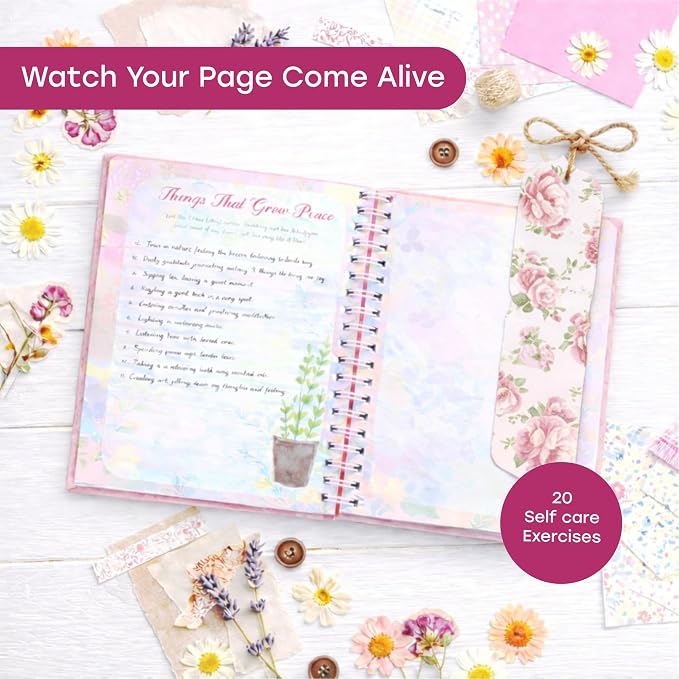 Unwynd Floral Chapter Journal Scrapbooking Starter Kit for Women Adult Teen