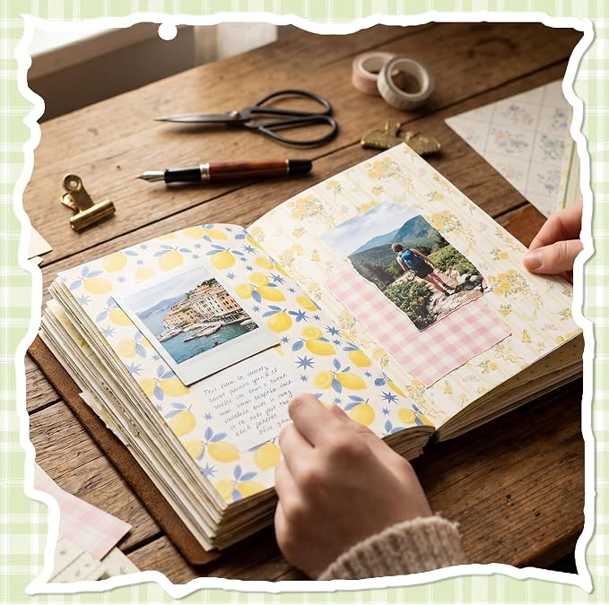 BESARME Scrapbook Paper, 60 Sheets, Double-Sided Floral, 5.5 x 8.3 in | 20 patterns, vintage floral designs, easy to cut and fold, for scrapbooks, cards, journals, DIY crafts