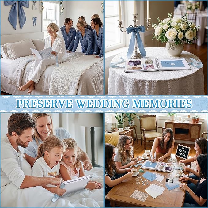 Humyoun Letters to Bride Scrapbook,8.5 X 7 Inch,Bow,Blue