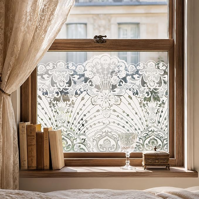ADD.HERES Stained Glass Window Film, Window Film Decorative, 17.5 x 78.7 in