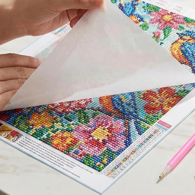 100 Pcs Release Paper 5.9 x 3.9 Inch Double Sided Non Stick Cover Sheets for 5D Art Craft Accessories Supplies