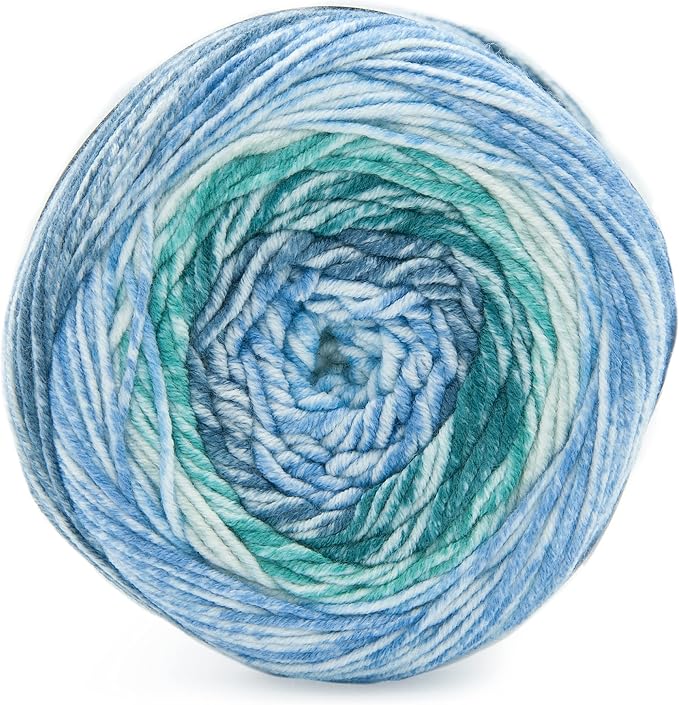 Lion Brand Yarn Mandala Ombré Yarn with Vibrant Colors, Soft Yarn for Crocheting and Knitting, Mantra, 2-Pack