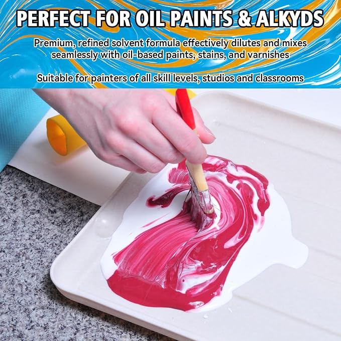 Odorless Mineral Spirits 100ml, Premium Odorless Paint Thinner for Oil Painting, Odor-Free Solvent for Artists, Thinning Oil Colors and Cleaning Brushes, Professionals Oil Painting Supplies