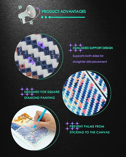 Foreveryoung Diamond Painting Zigzag Rulers, 9 PCS Tools for Square Kits