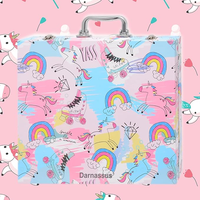 Darnassus 132-Piece Art Set, Deluxe Professional Color Set, Creating Gift Box, Art Set Crafts Drawing Painting Christmas Kit for Kids and Adult, Girls Boys