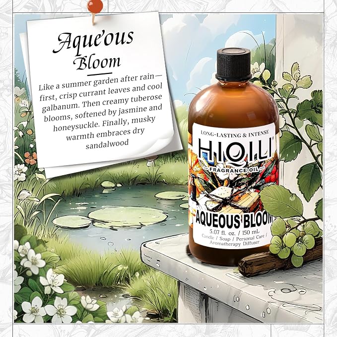 HIQILI Aqueous Bloom Fragrance Oil for Diffusers,Candle&Soap Craft