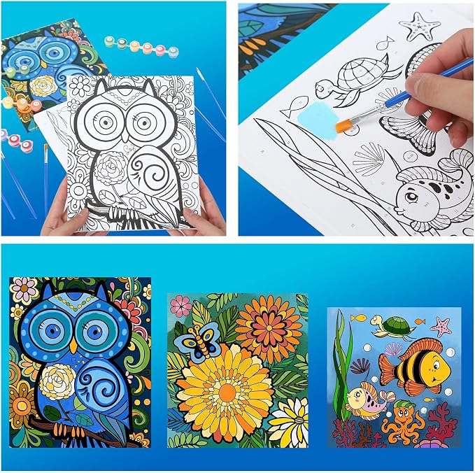 Paint by Numbers Kit for Kids and Adults, Art Supplies for Kid 6-12, Painting Kits for Kids, Crafts and Fun, Acrylic Paint Set, Canvas Painting Kit, Include Framed Pre-drawn Canvas, Color by Numbers