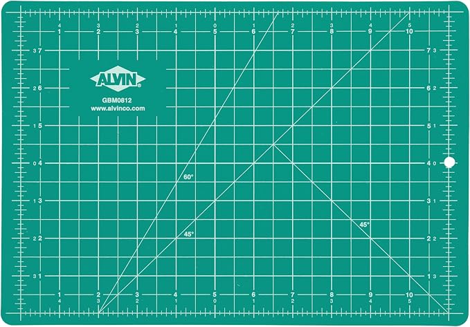 ALVIN GBM Self-Healing Cutting Mat 8.5 x 12 inch | Double-Sided Green/Black | 5-Layer Gridded Surface for Arts, Crafts and Sewing - Model GBM0812